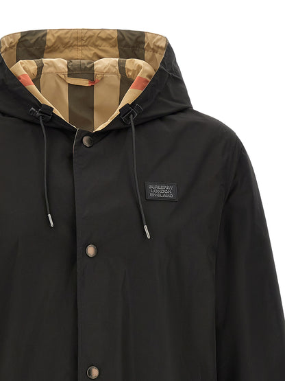 Chaqueta Abrigo Burberry De Poliéster Negro Interior