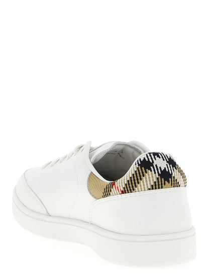 Burberrry Zapatillas Bajas De Cuero Vaquino Multicolor Corte Bajo