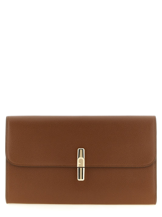 Pochette Furla en cuir de veau marron