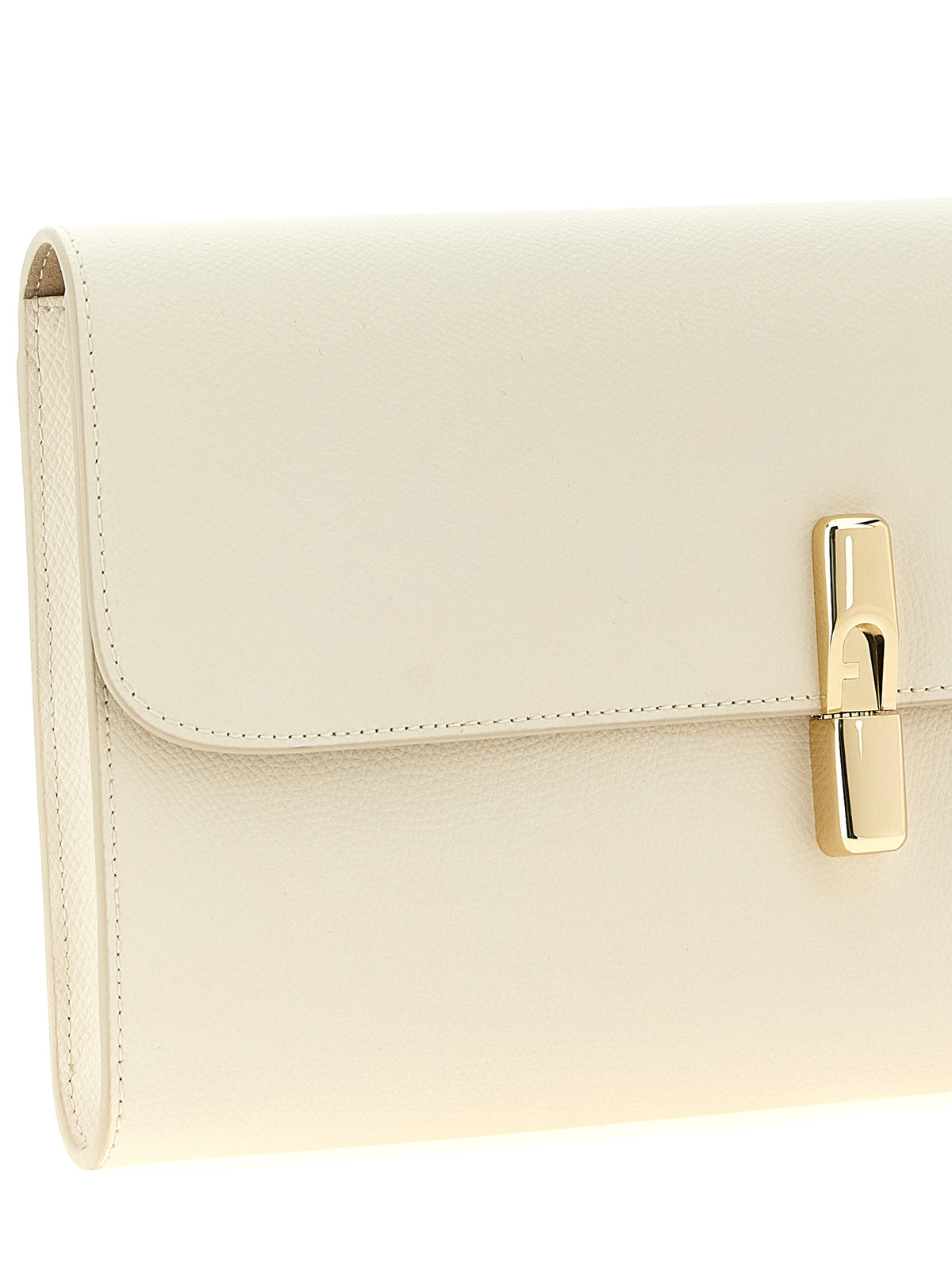 Cartera De Mano Clutch Blanca De Cuero De Becerro Furla Iride