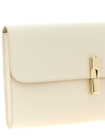 Cartera De Mano Clutch Blanca De Cuero De Becerro Furla Iride