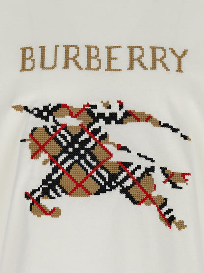 Burberry Camiseta Blanca De Algodón - Uso Diario Funcional