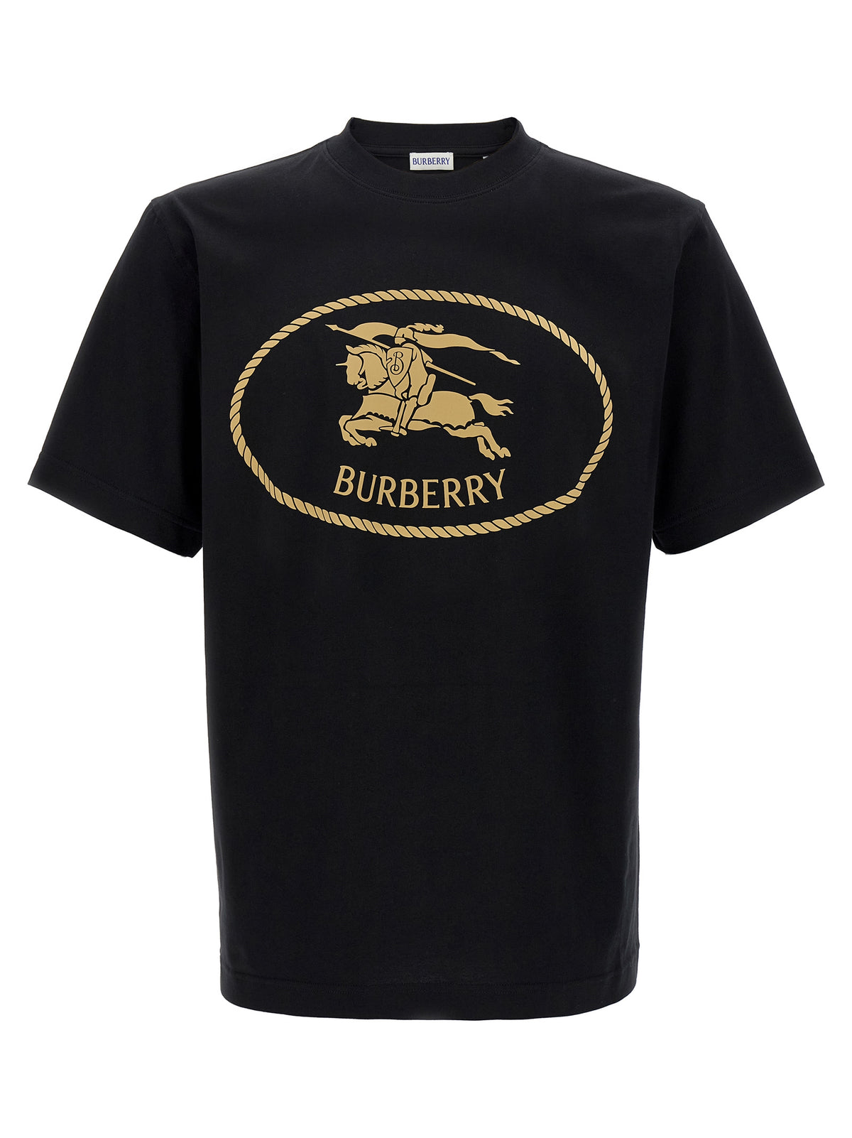 Burberry Black Cotton T-shirt with Chest Logo