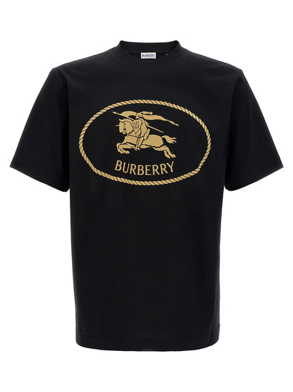 Burberry Black Cotton T-shirt with Chest Logo
