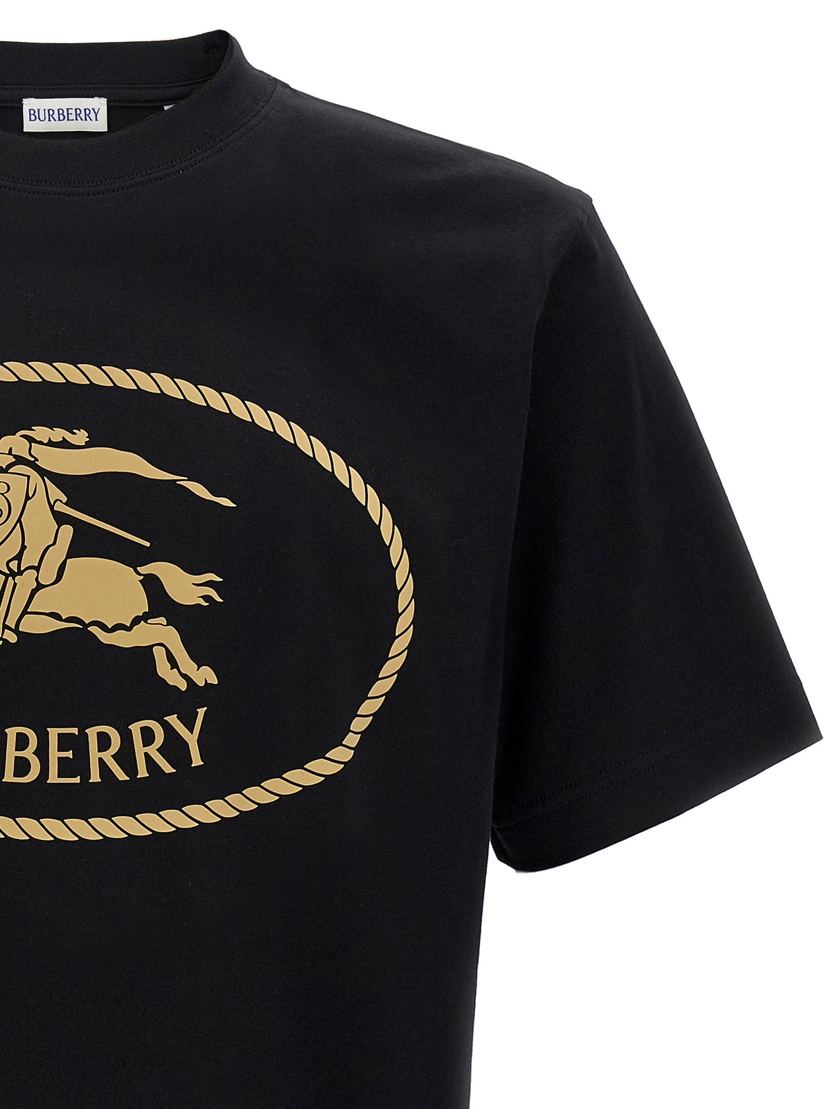 Burberry Black Cotton T-shirt with Chest Logo
