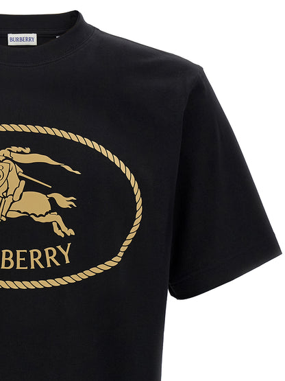 Burberry Black Cotton T-shirt with Chest Logo