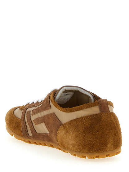 Balmain Calfskin Racer Sneakers Brown