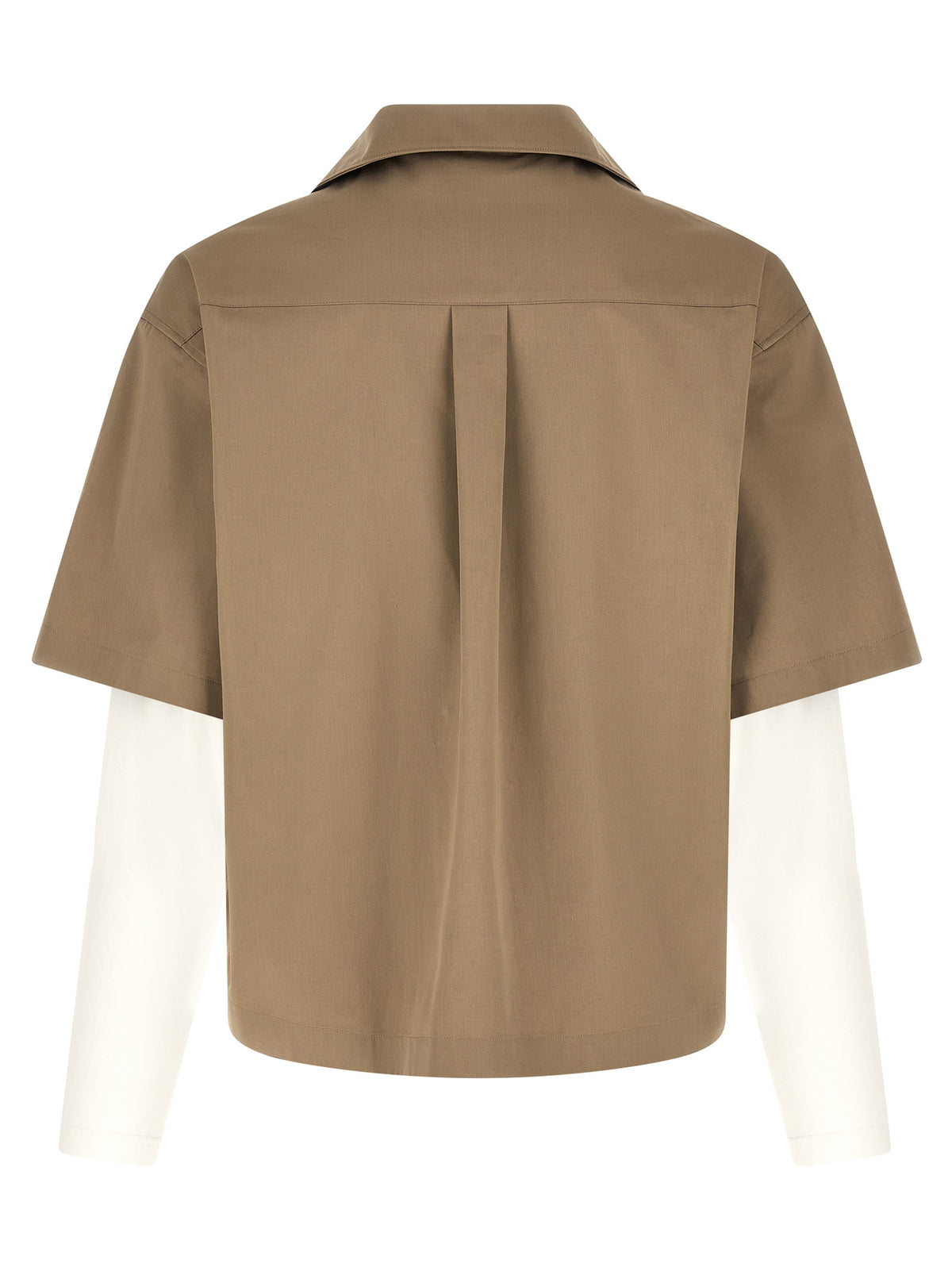 Balenciaga Blusa De Algodón Beige Diseño Bicapa Equilibrado