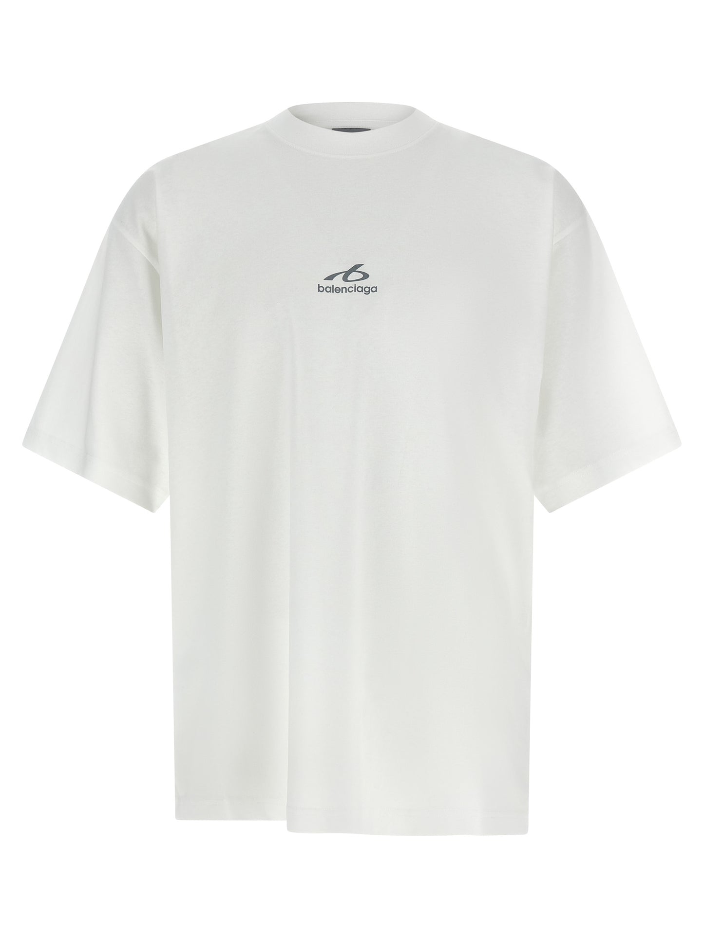 T-shirt en coton blanc Balenciaga avec des coupes précises