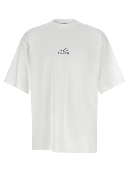 T-shirt en coton blanc Balenciaga avec des coupes précises