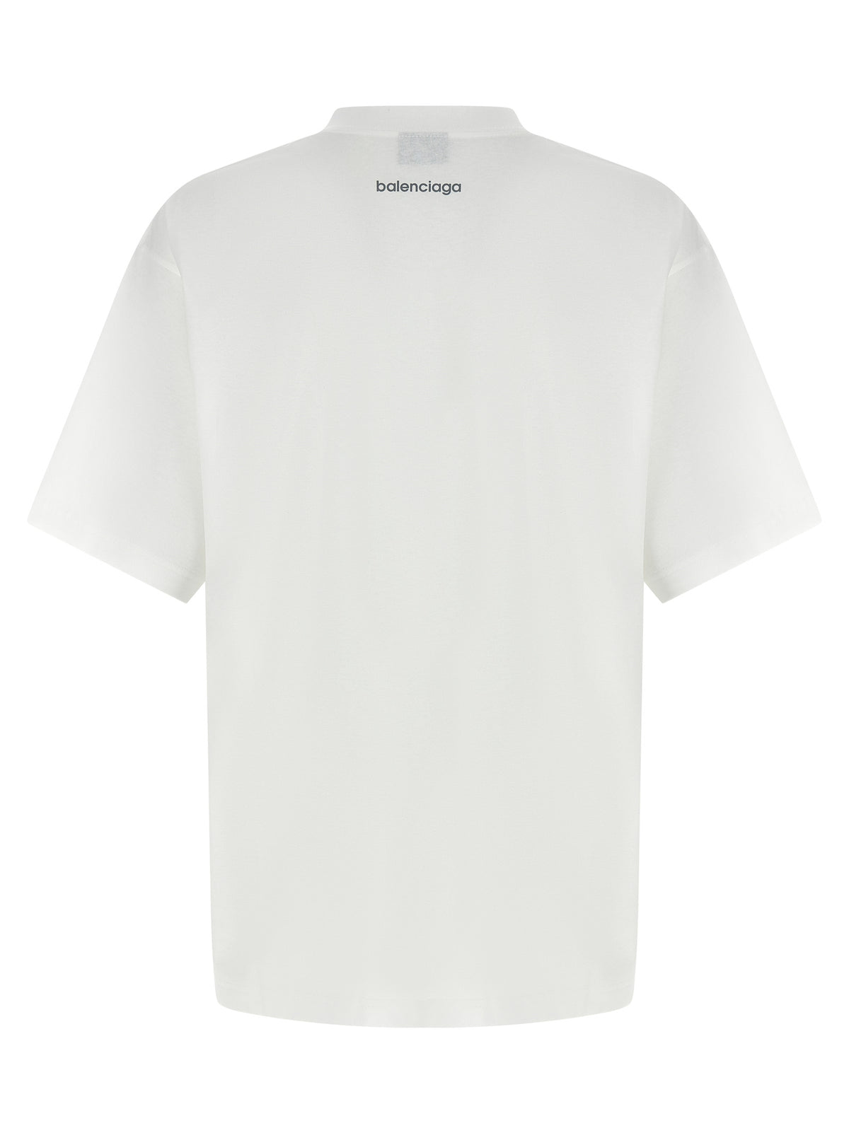 T-shirt en coton blanc Balenciaga avec des coupes précises