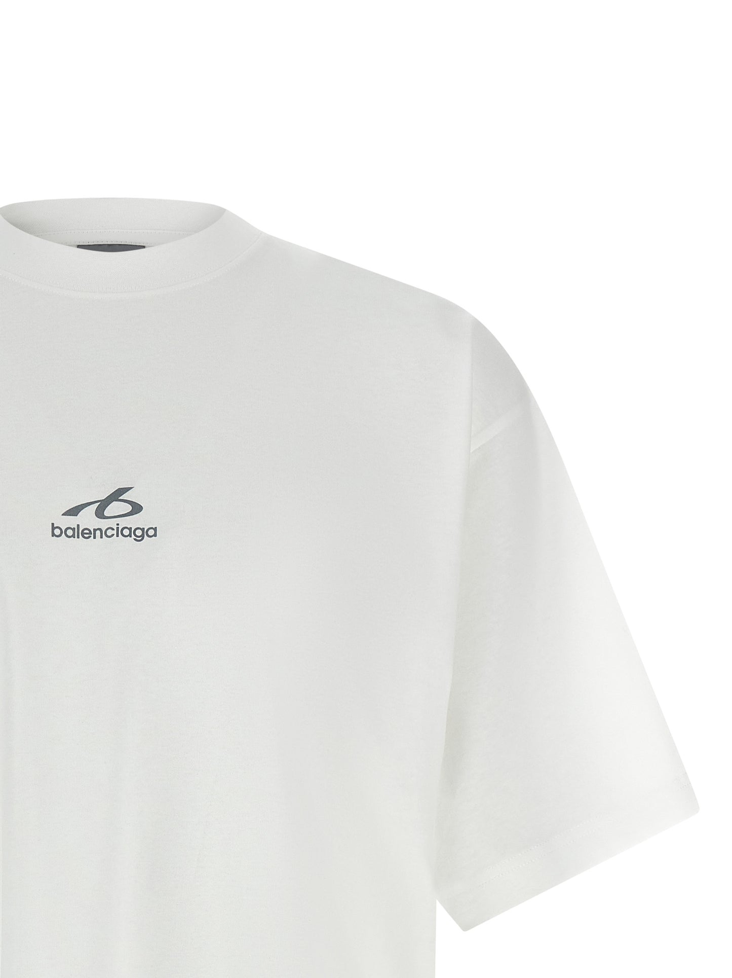 T-shirt en coton blanc Balenciaga avec des coupes précises