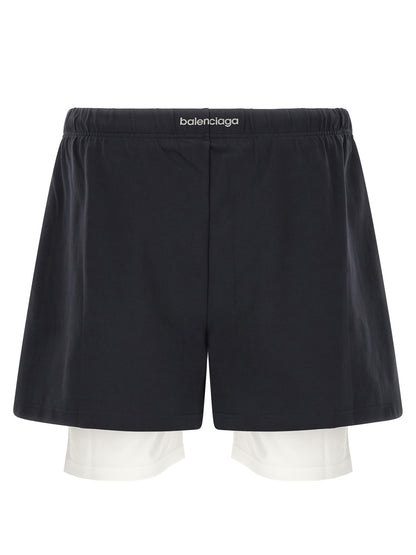 Pantalones Cortos Bermuda Bicolor De Poliamida Balenciaga