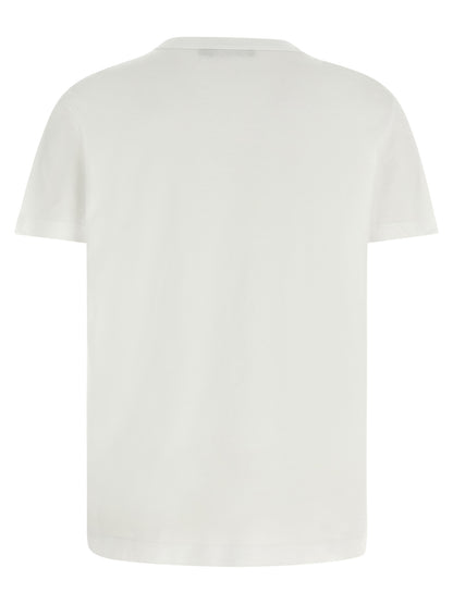 Dolce & Gabbana T-shirt blanc en coton avec imprimé sur le devant