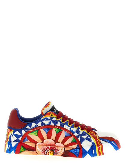 Baskets Basses En Coton Multicolore Dolce & Gabbana Portofino