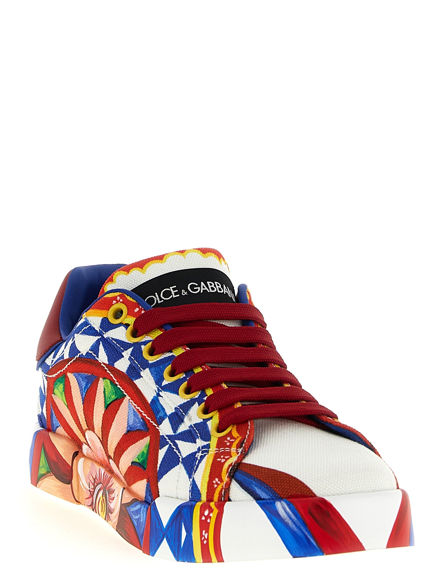 Baskets Basses En Coton Multicolore Dolce & Gabbana Portofino