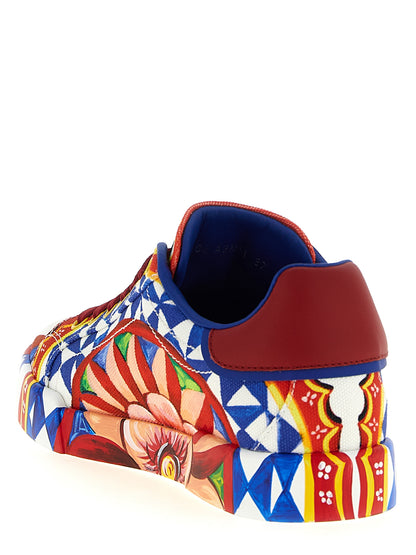 Baskets Basses En Coton Multicolore Dolce & Gabbana Portofino