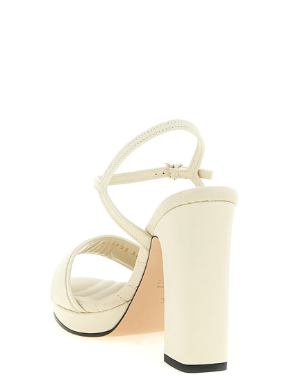Zapatos De Tacón Alto Gucci De Piel De Becerro Blanca