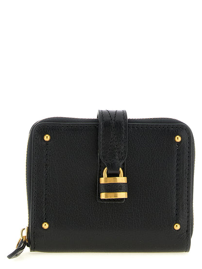 Chloé Paddington Compact Black Buffalo Leather Card Holder