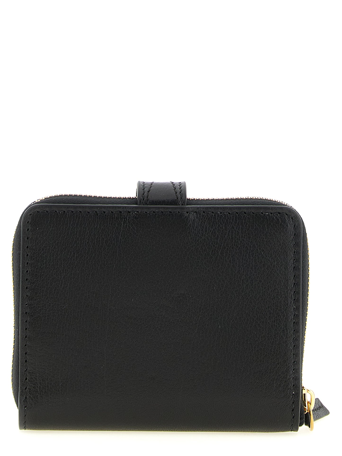 Chloé Paddington Compact Black Buffalo Leather Card Holder