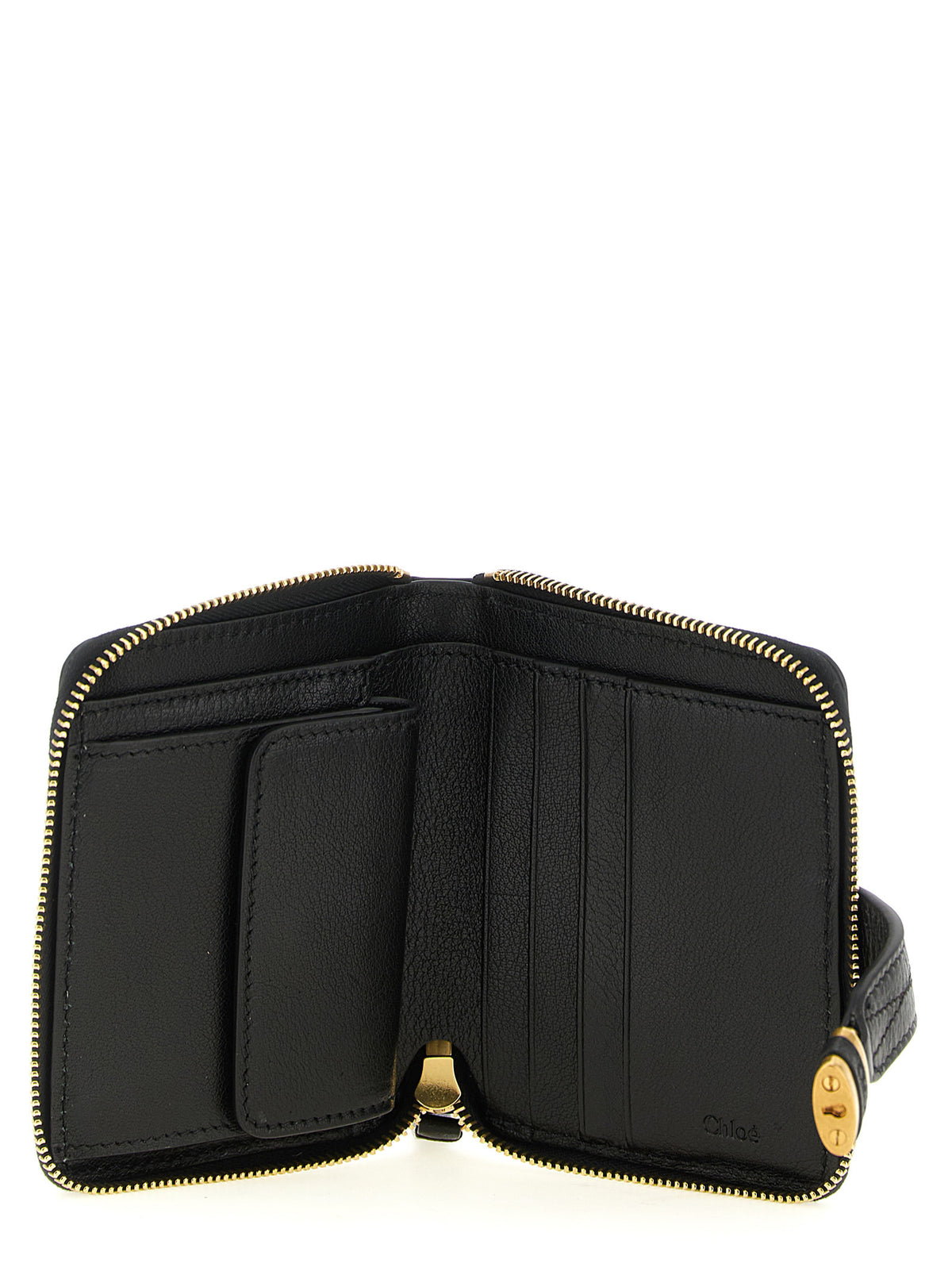 Chloé Paddington Compact Black Buffalo Leather Card Holder