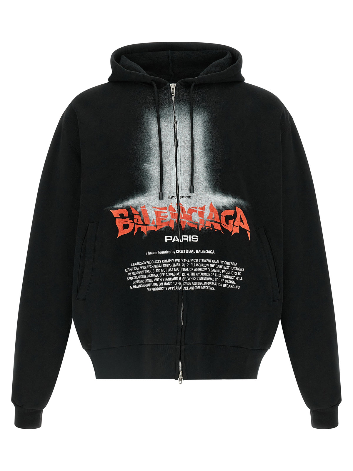 Sweat-shirt Balenciaga en coton noir imprimé The Door