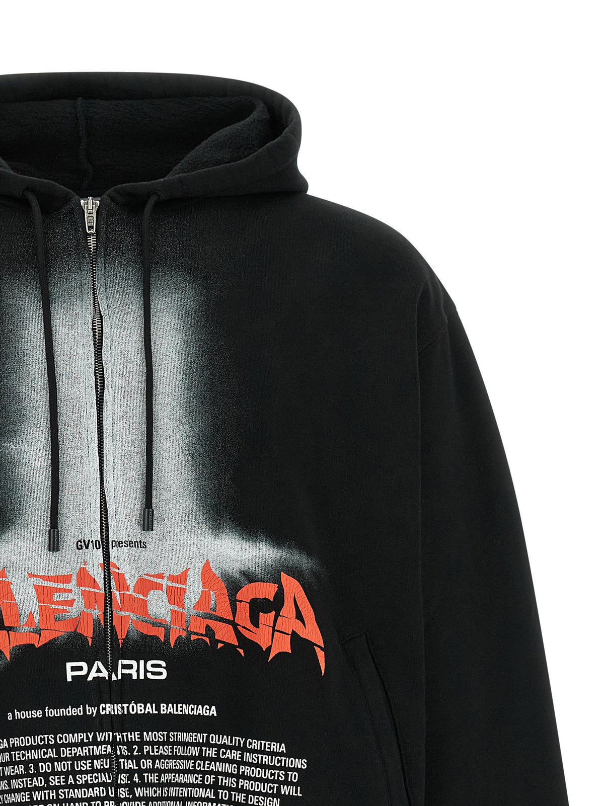 Sweat-shirt Balenciaga en coton noir imprimé The Door