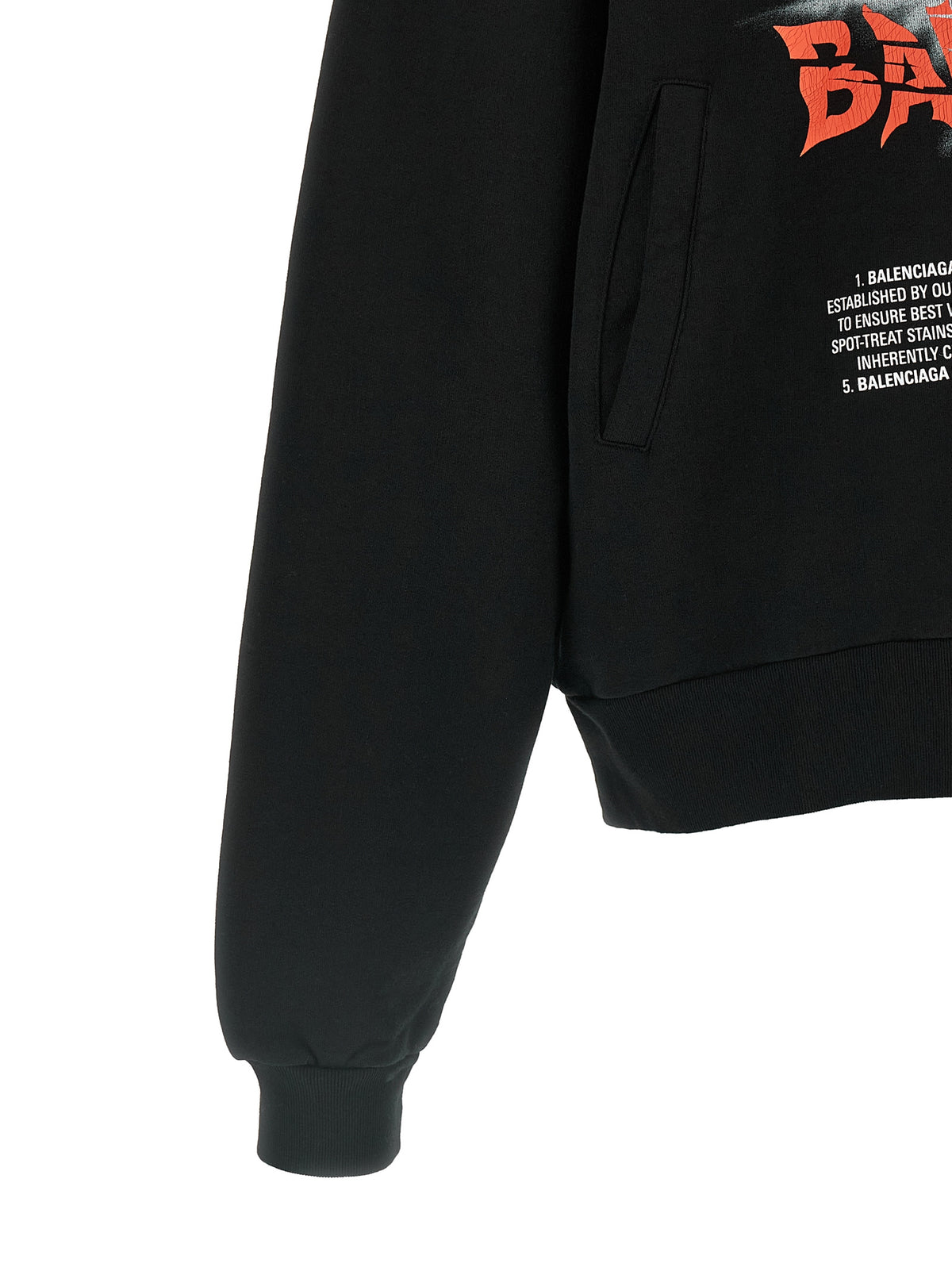 Sweat-shirt Balenciaga en coton noir imprimé The Door