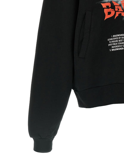 Sweat-shirt Balenciaga en coton noir imprimé The Door