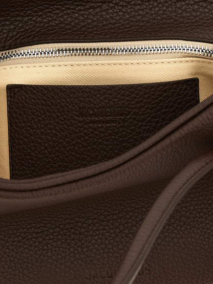 Sac À Bandoulière Jacquemus En Cuir De Veau Marron