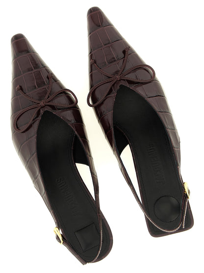 Jacquemus – Baskets en cuir bordeaux à talon mi-haut