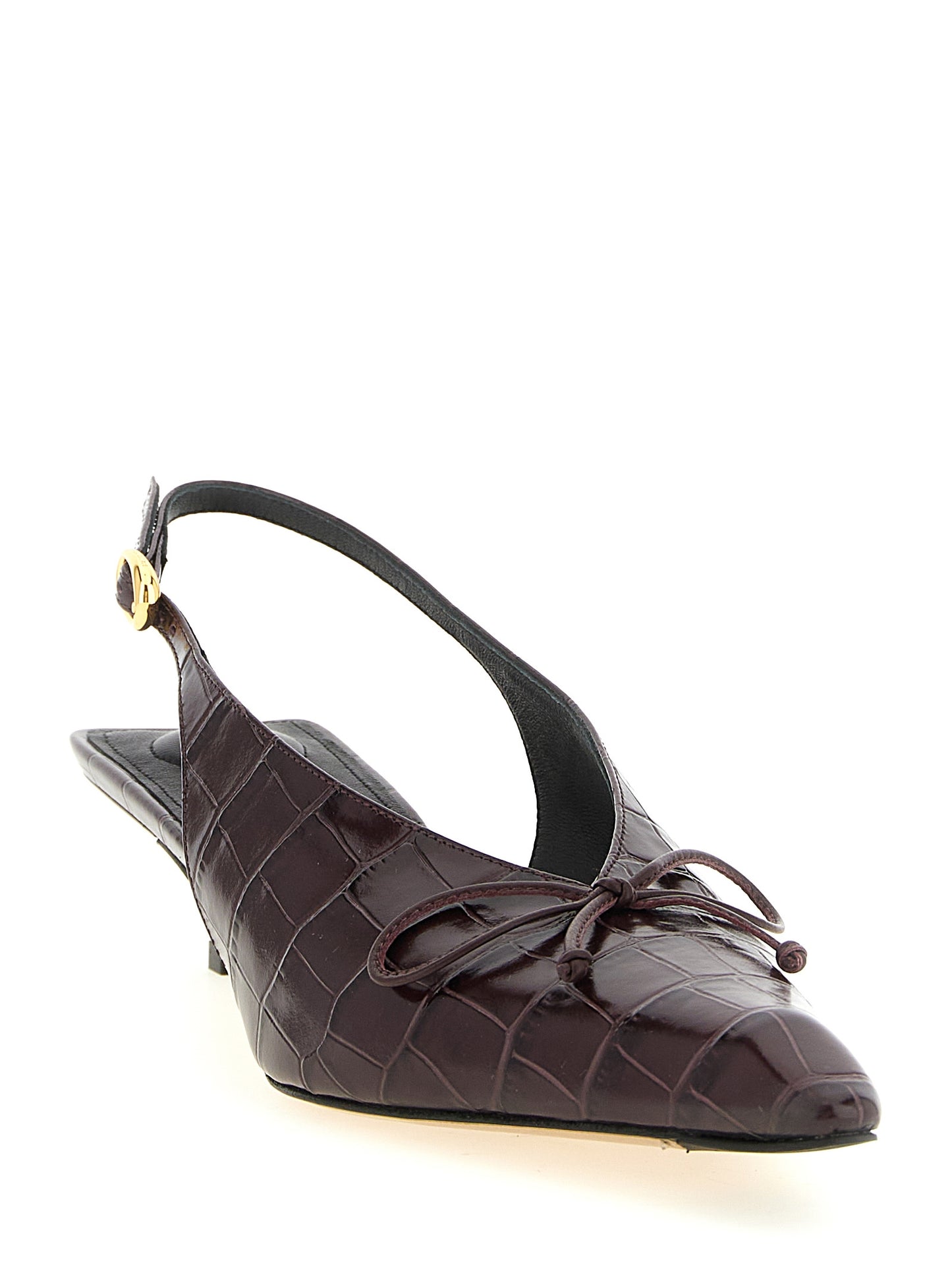 Jacquemus – Baskets en cuir bordeaux à talon mi-haut