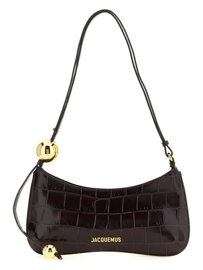 Sac porté épaule Jacquemus en cuir de veau bordeaux