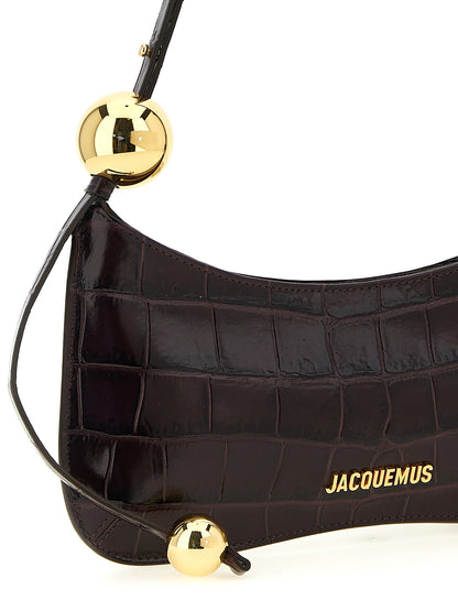 Sac porté épaule Jacquemus en cuir de veau bordeaux