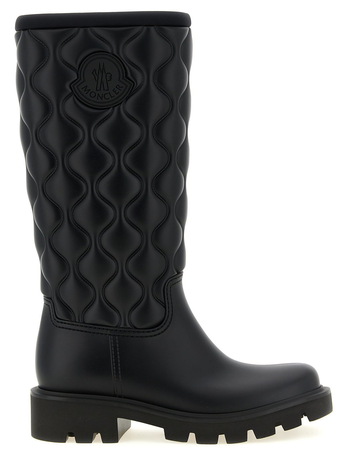 Moncler Black PVC Knee-High Boots - Waterproof Finish
