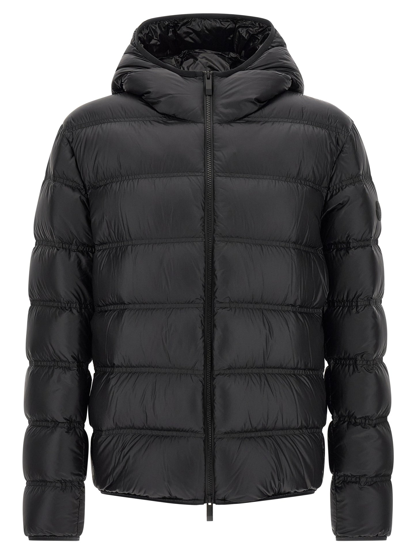 Veste longue Moncler en polyamide noir mat