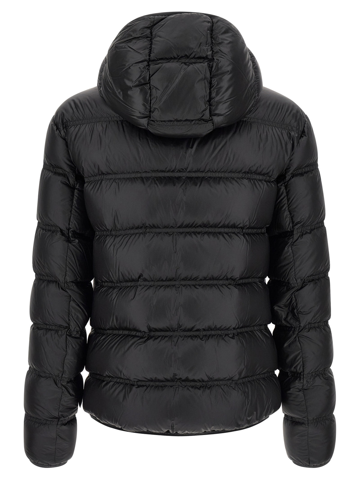 Veste longue Moncler en polyamide noir mat