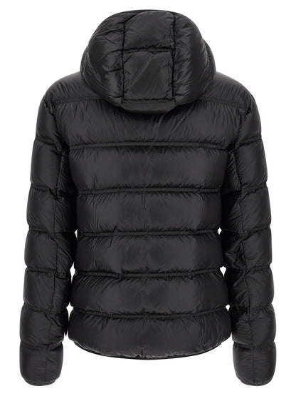 Veste longue Moncler en polyamide noir mat