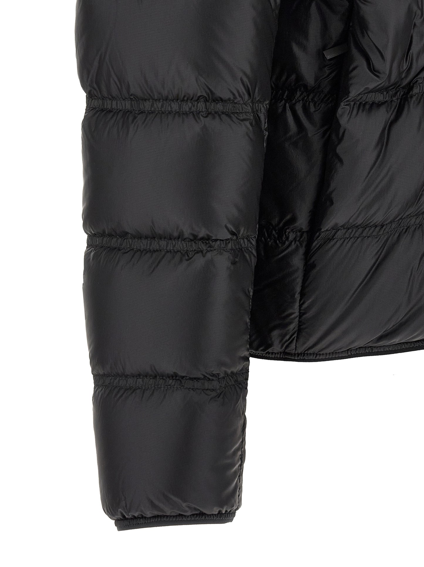 Veste longue Moncler en polyamide noir mat
