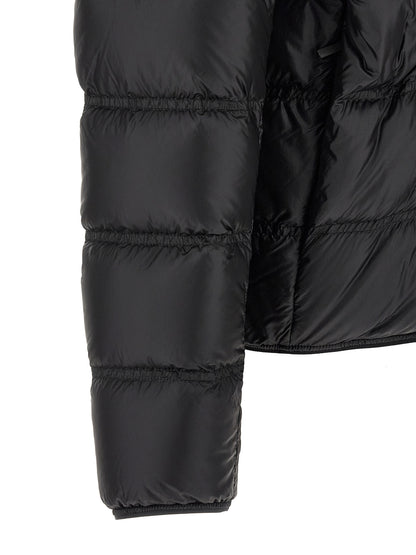 Veste longue Moncler en polyamide noir mat