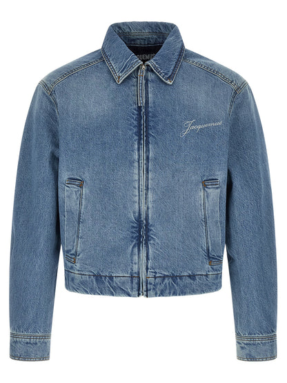 Veste droite en jean de coton bleue Jacquemus