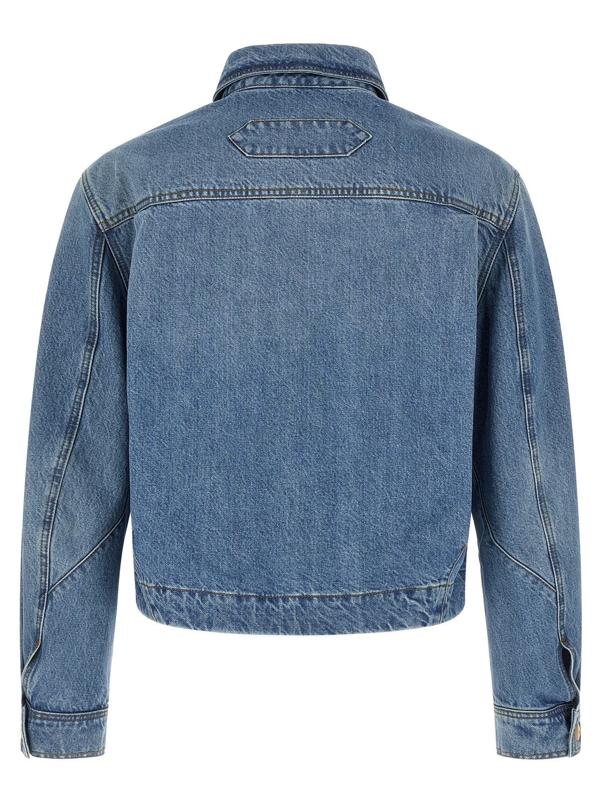 Veste droite en jean de coton bleue Jacquemus