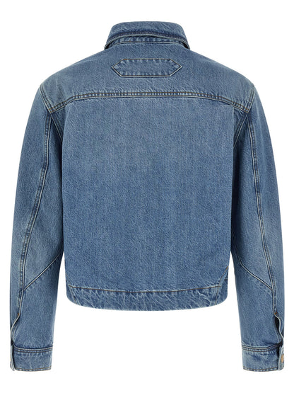 Veste droite en jean de coton bleue Jacquemus