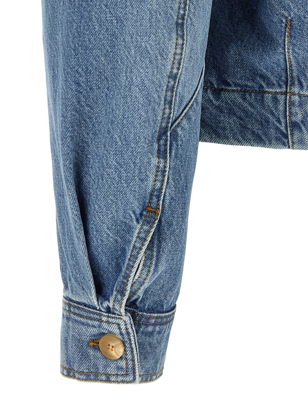Veste droite en jean de coton bleue Jacquemus