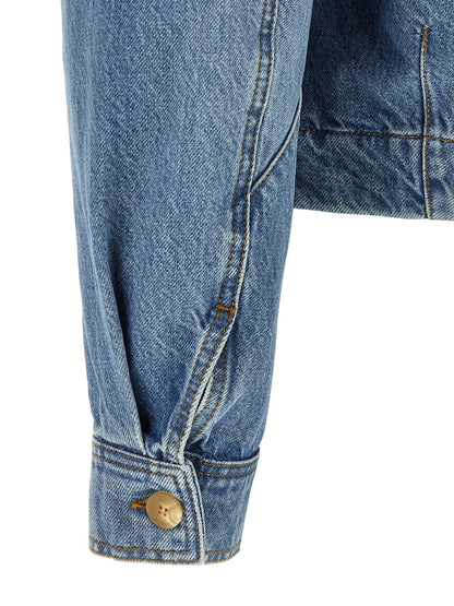 Veste droite en jean de coton bleue Jacquemus