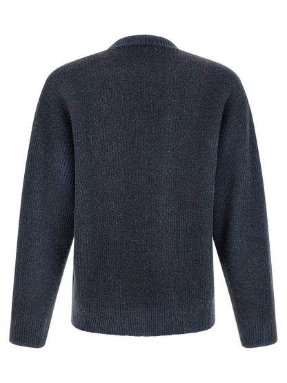 Diesel Blue Wool Cardigan - K-Pickler Structured Finish