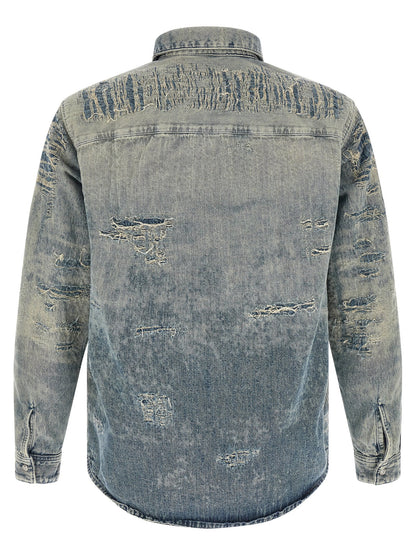 Blusa Diesel De Algodón Azul Con Cuello Pico Modelo D-Simply