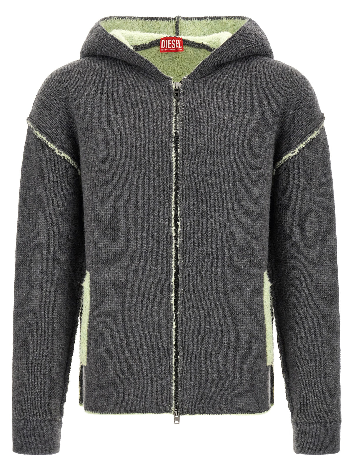 Sudadera Diesel De Lana Gris Con Diseño Contemporáneo