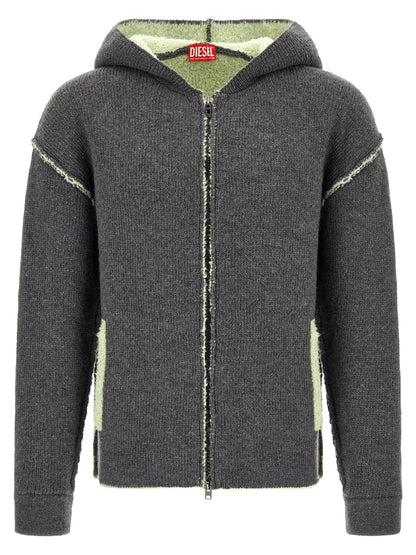 Sudadera Diesel De Lana Gris Con Diseño Contemporáneo
