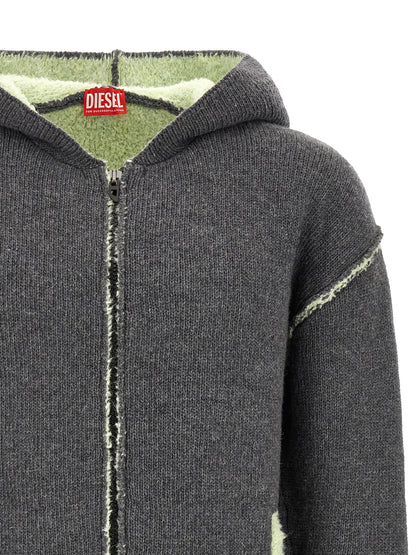 Sudadera Diesel De Lana Gris Con Diseño Contemporáneo